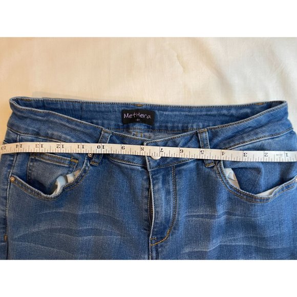 Methera Womens Vintage 1980s Jeans Boot Cut Leg Denim Mid Rise Pockets Blue SZ 8 - Picture 3 of 8